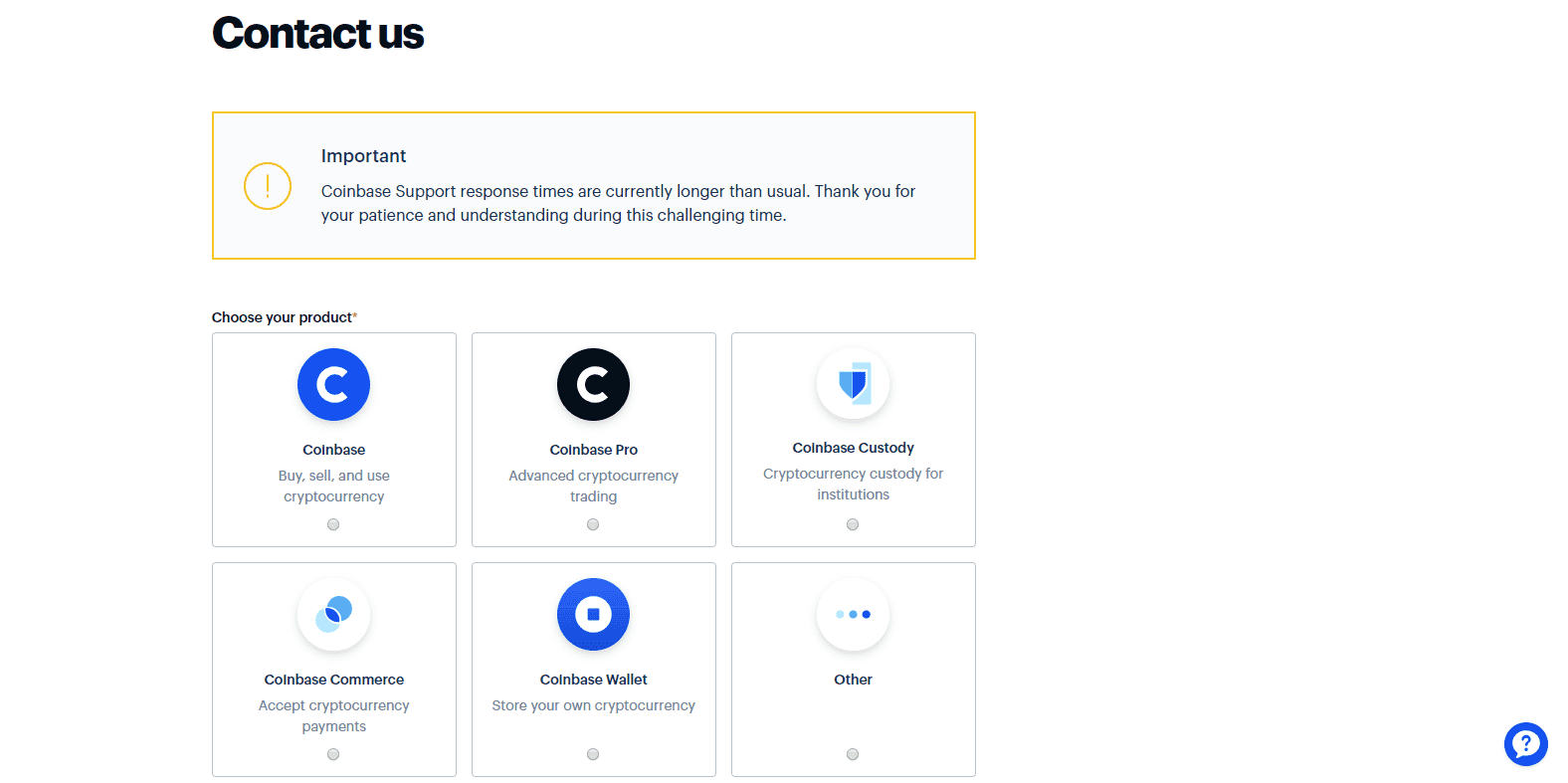 Coinbase Review web form support